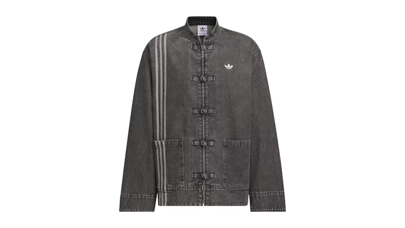 adidas CTT Oversized Chinese Track Top 3.0 Gender Neutral Jacket (Asia Sizing) Medium Black Denim