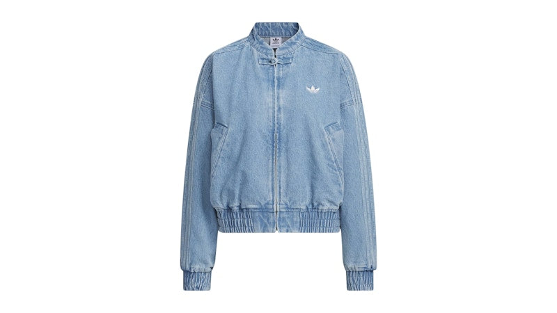 adidas Womens CTT Chinese Track Top Jersey Jacket (Asia Sizing) Light Denim