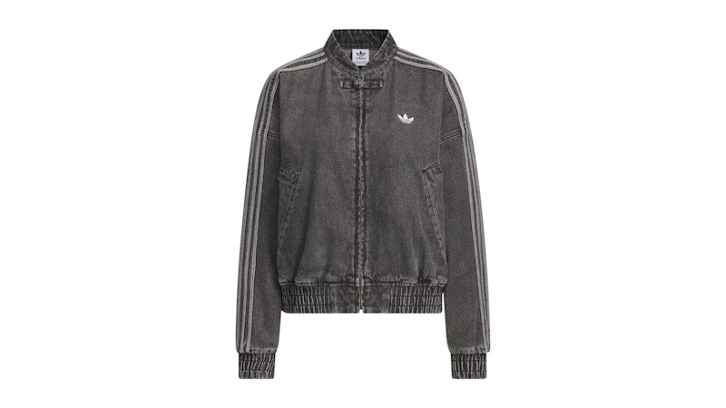 adidas Womens CTT Chinese Track Top Jersey Jacket (Asia Sizing) Medium Black Denim