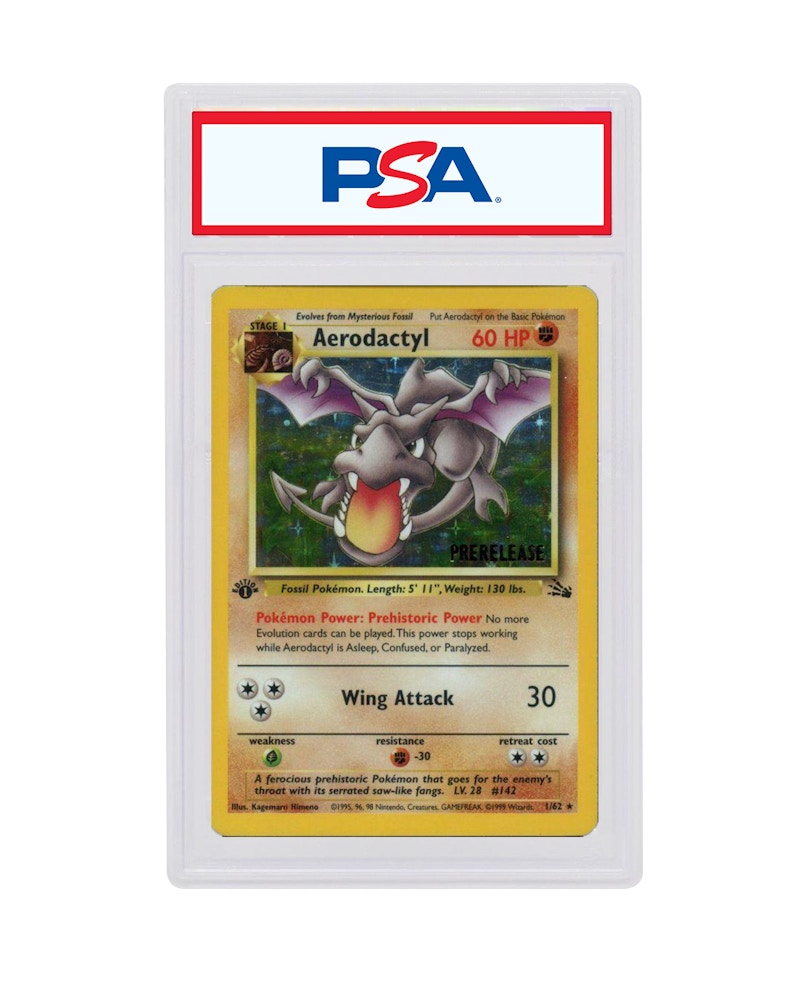Aerodactyl 1999 Pokemon TCG Fossil 1st Edition Prerelease #1 (PSA or BGS Graded)