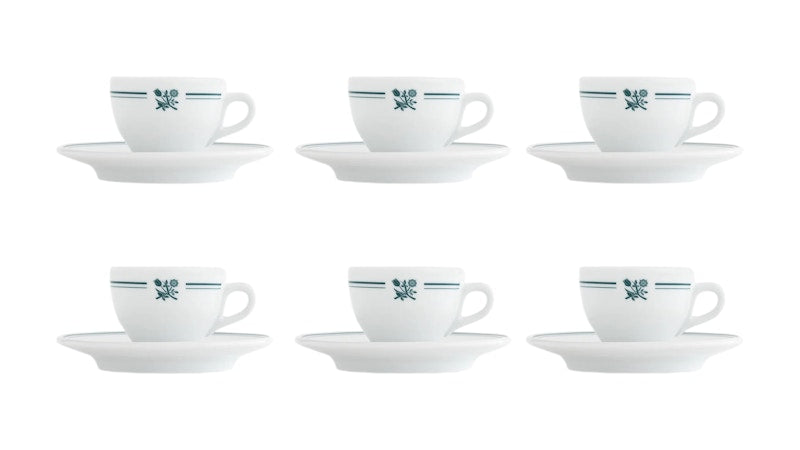 Aime Leon Dore Cafe Leon Dore Espresso Cup & Saucer (Set of 6) White