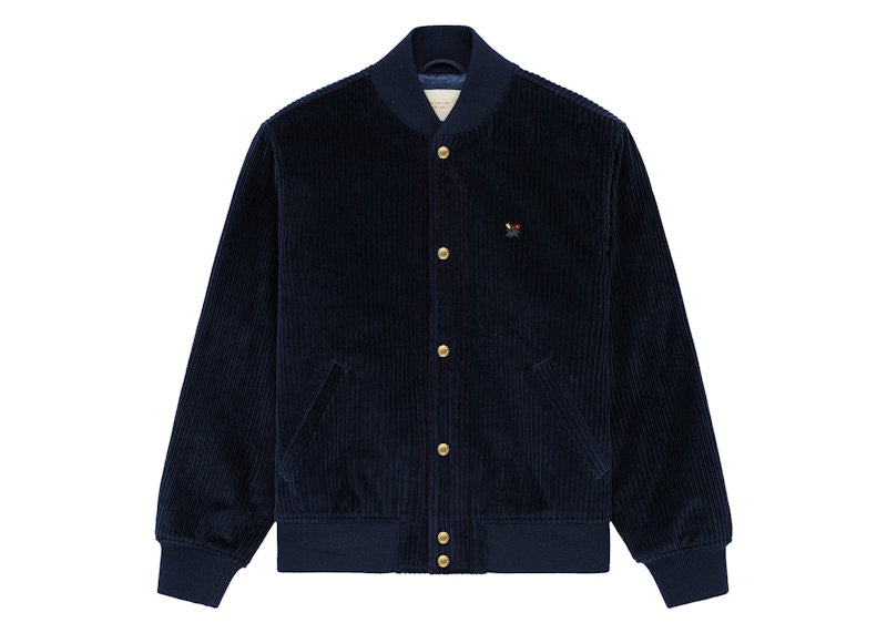 Aime Leon Dore Corduroy Crest Varsity Jacket Navy