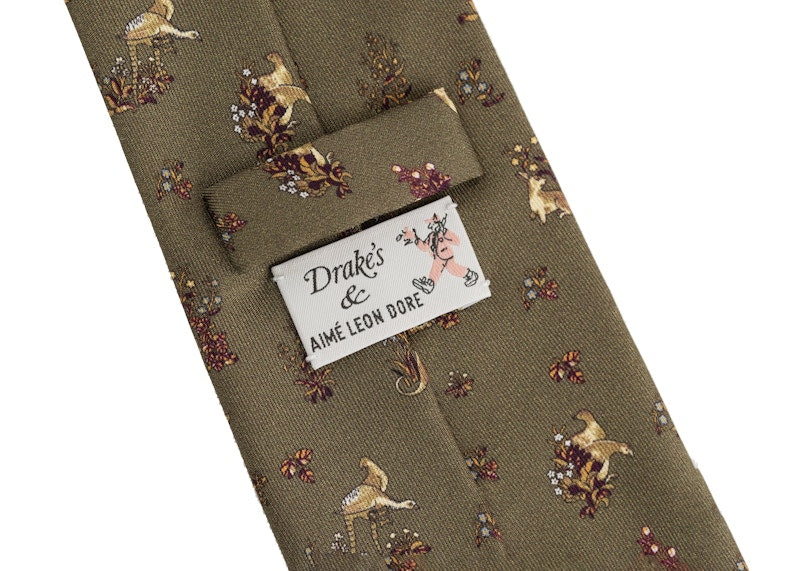 Aime Leon Dore Drake's Animal Print Tie Green