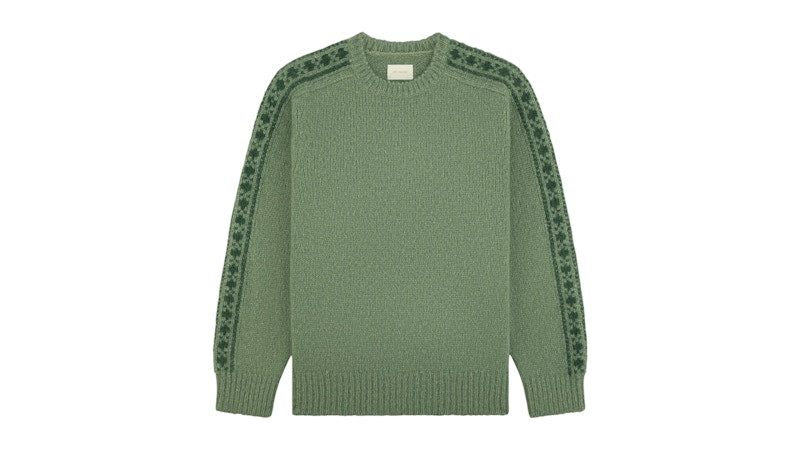Aime Leon Dore Jacquard Stripe Alpaca Sweater Green