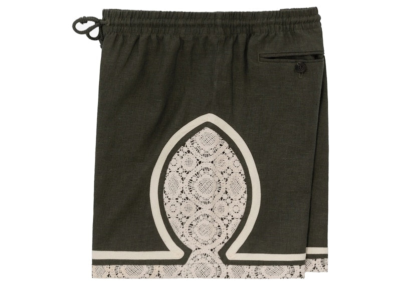 Aime Leon Dore Lace Linen Basketball Short Green