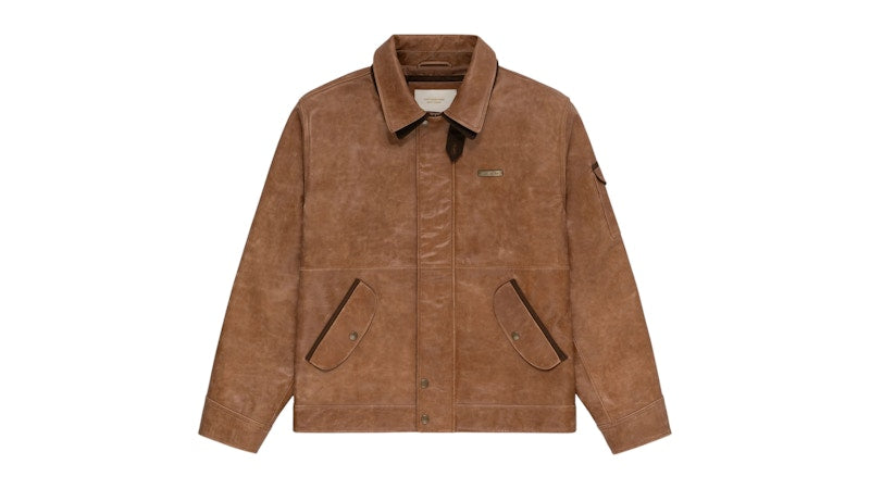 Aime Leon Dore Leather Aviator Jacket Brown