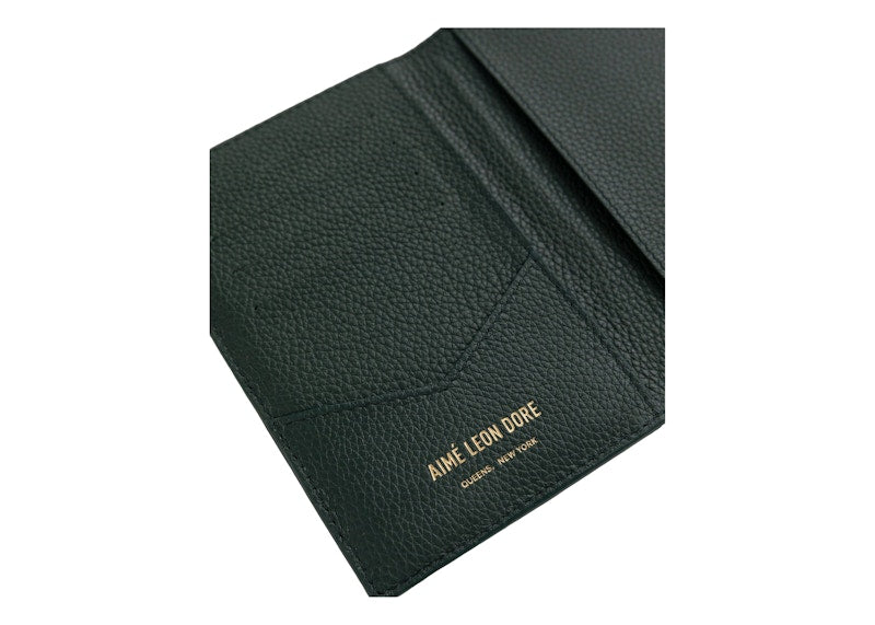 Aime Leon Dore Leather Passport Holder Green