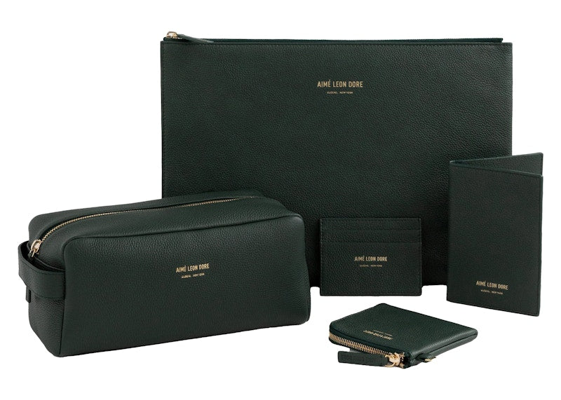 Aime Leon Dore Leather Passport Holder Green