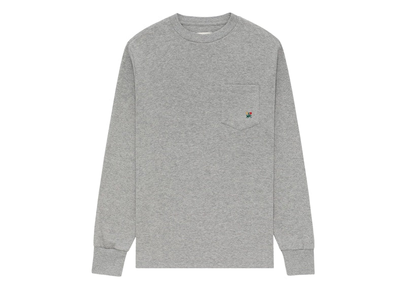 Aime Leon Dore Long-Sleeve Crest Pocket Tee Heather Grey