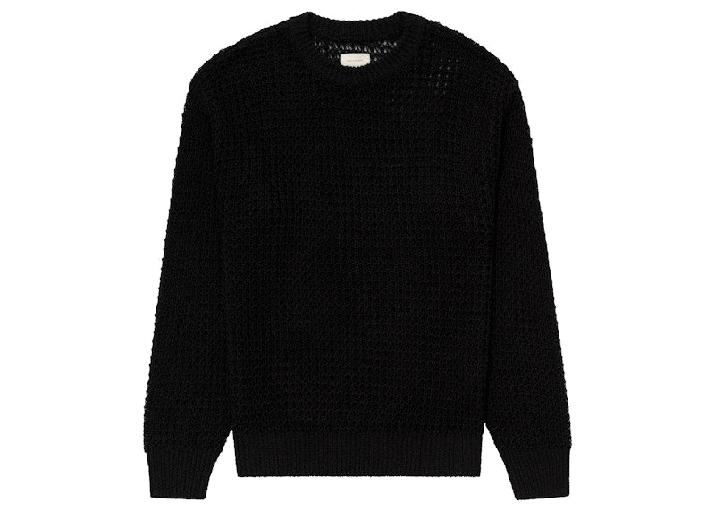 Aime Leon Dore Loose Knit Waffle Crewneck Sweater Black