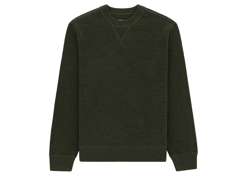 Aime Leon Dore Merino Waffle Crewneck Sweater Green