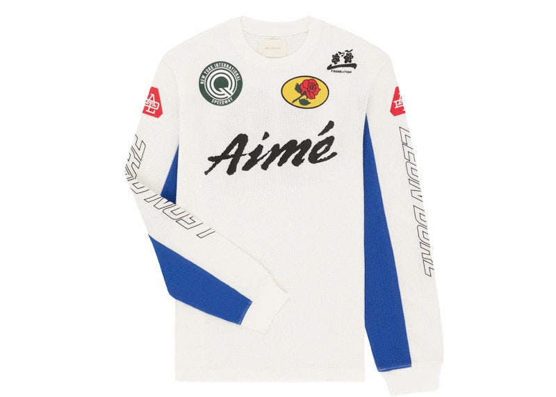 Aime Leon Dore Mesh Moto Long-Sleeve Tee White