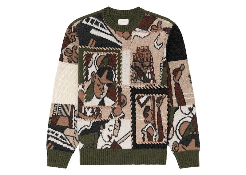 Aime Leon Dore Molina Patchwork Crewneck Sweater Multicolor