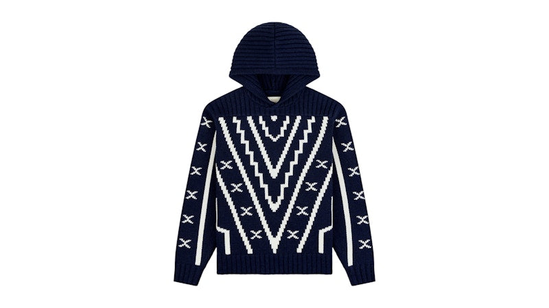 Aime Leon Dore Nordic Knit Hoodie Navy Blazer