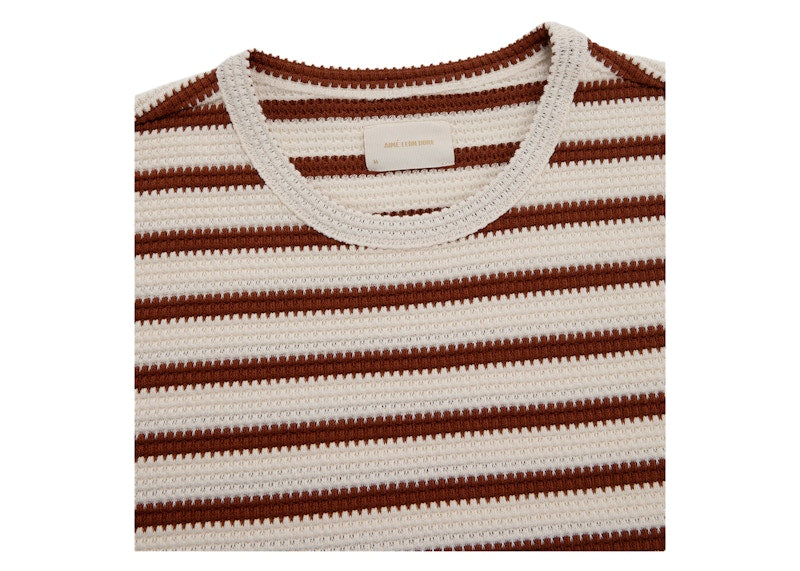 Aime Leon Dore Striped Jacquard Long-Sleeve Tee Cream/Brown