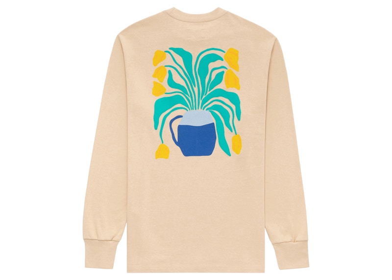 Aime Leon Dore Tulips Long-Sleeve Graphic Tee Tan