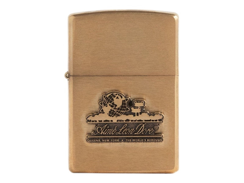 Aime Leon Dore Unisphere Brass Zippo Lighter Gold