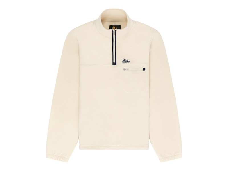 Aime Leon Dore Unisphere Quarter Zip Fleece Pullover Cream