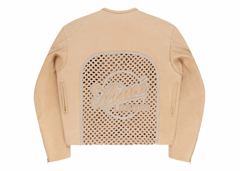 Aime Leon Dore Vanson Raffia Leather Jacket Tan