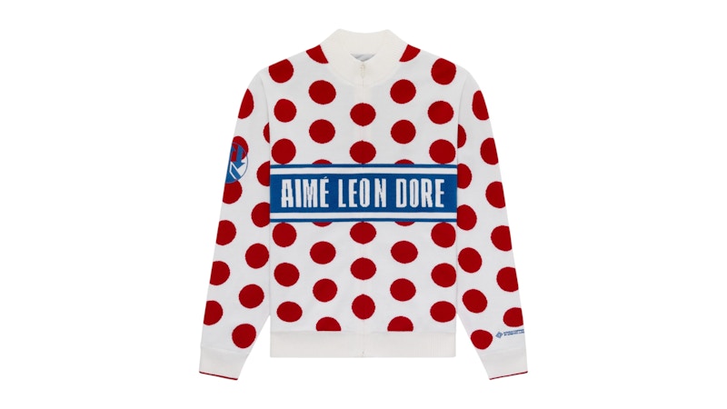 Aime Leon Dore WINDSTOPPER Polka Dot Knit Cycling GORE-TEX Jersey Cream/Blue