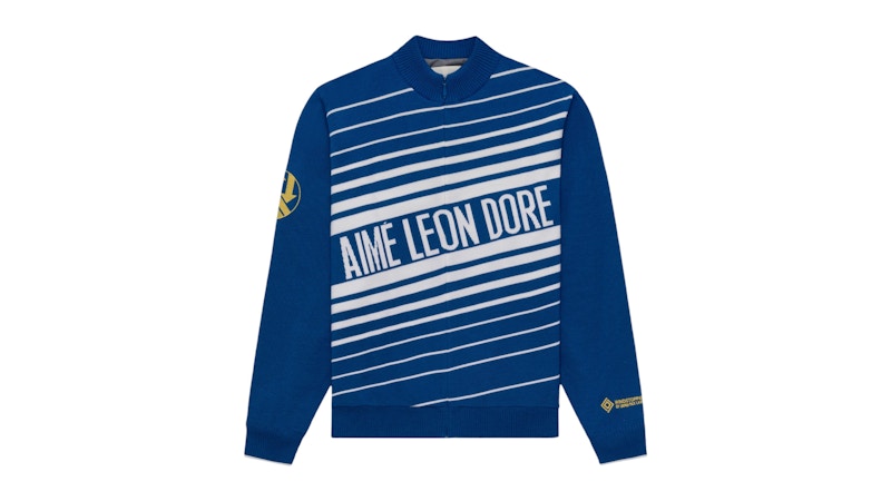 Aime Leon Dore WINDSTOPPER Striped Knit Cycling GORE-TEX Jersey Blue