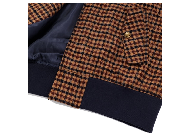 Aime Leon Dore Wool Harrington Jacket Brown Gingham