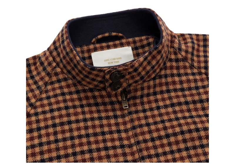 Aime Leon Dore Wool Harrington Jacket Brown Gingham