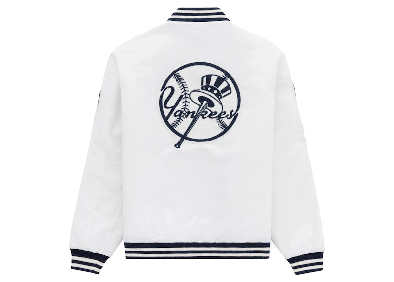 Aime Leon Dore Yankees Satin Stadium Jacket Cream