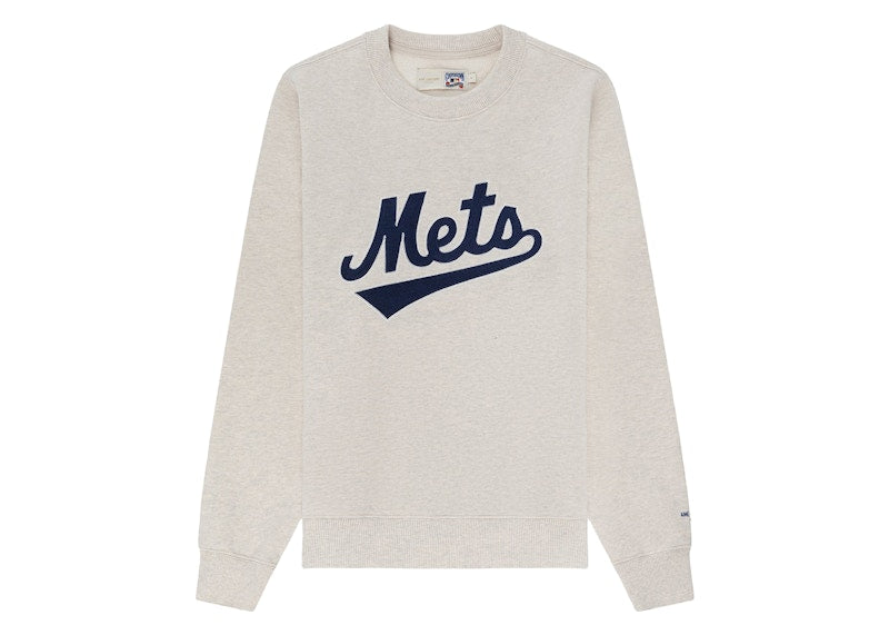 Aime Leon Dore x New York Mets Chainstitch Crewneck Sweatshirt Oatmeal Grey