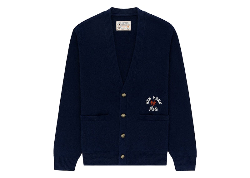 Aime Leon Dore x New York Mets Merino Cardigan Navy