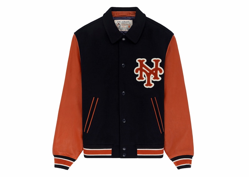 Aime Leon Dore x New York Mets Varsity Jacket Navy/Orange