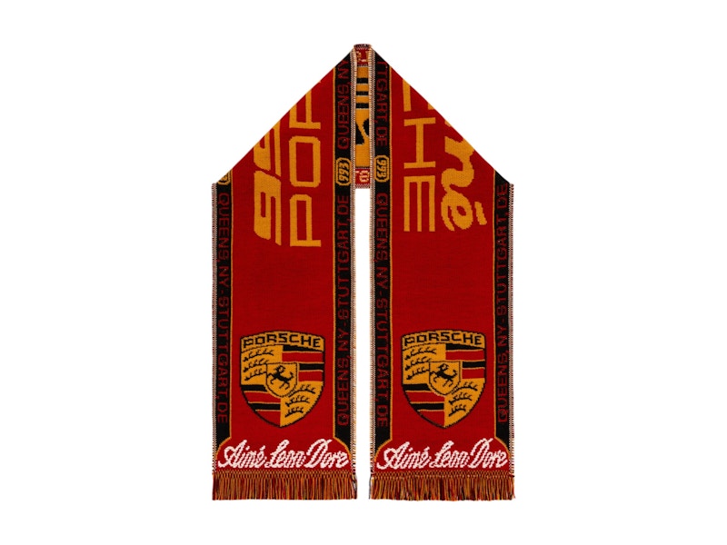 Aime Leon Dore x Porsche 993 Turbo Wool Souvenir Scarf Red