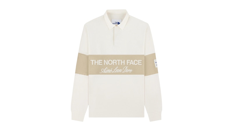 Aime Leon Dore x The North Face Script Logo Rugby Cream
