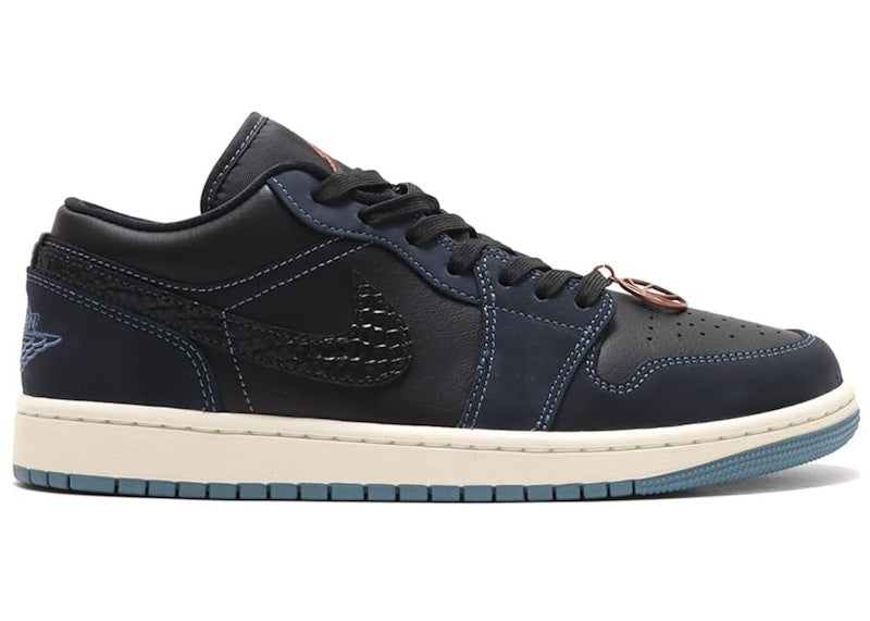 Jordan 1 Low SE Black Dark Obsidian Snakeskin (Women's)