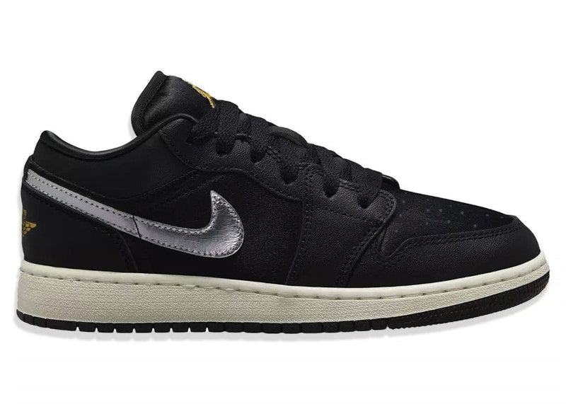 Jordan 1 Low SE Black Silver Sail Gold (GS)