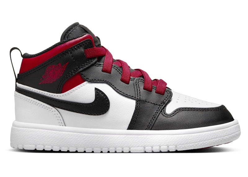 Jordan 1 Mid ALT White Black Gym Red (PS)