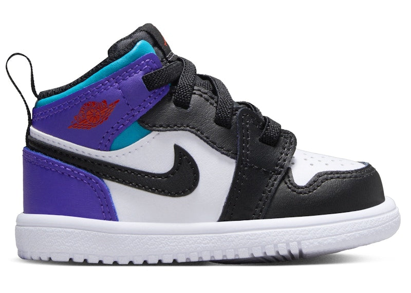 Jordan 1 Mid ALT White Bright Concord True Red Black (TD)