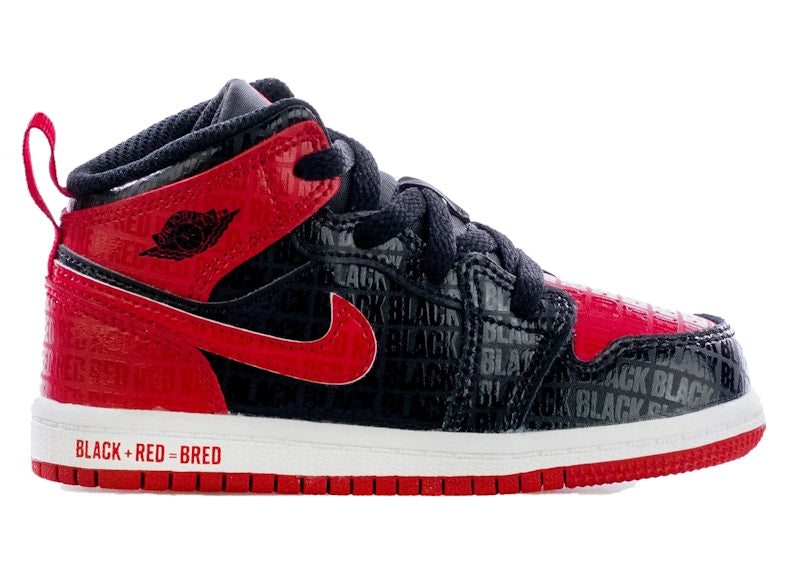 Jordan 1 Mid Black + Red = Bred (TD)