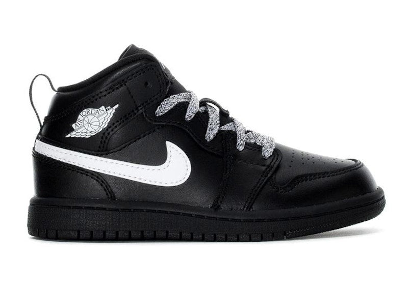 Jordan 1 Mid Black White Speckle (PS)