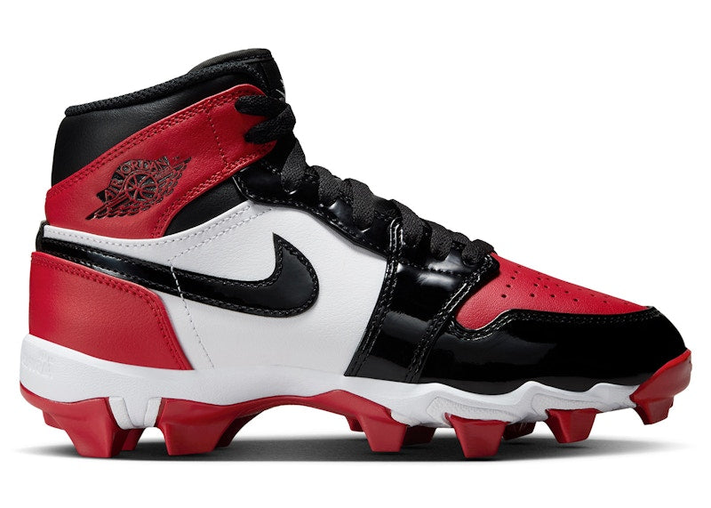 Jordan 1 Mid Cleat Patent Bred Toe (GS)