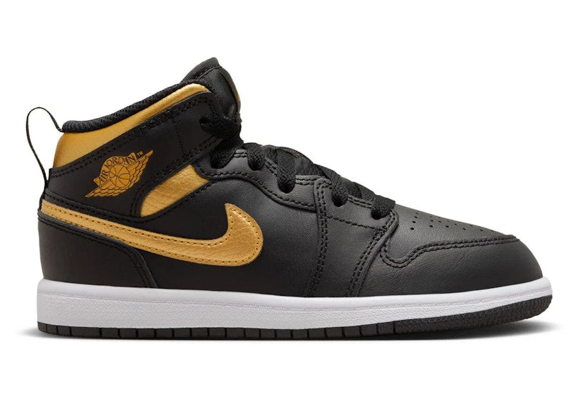 Jordan 1 Mid Metallic Gold Black (PS)