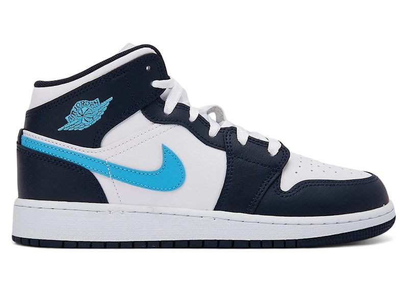 Jordan 1 Mid Obsidian Dark Powder Blue (GS)