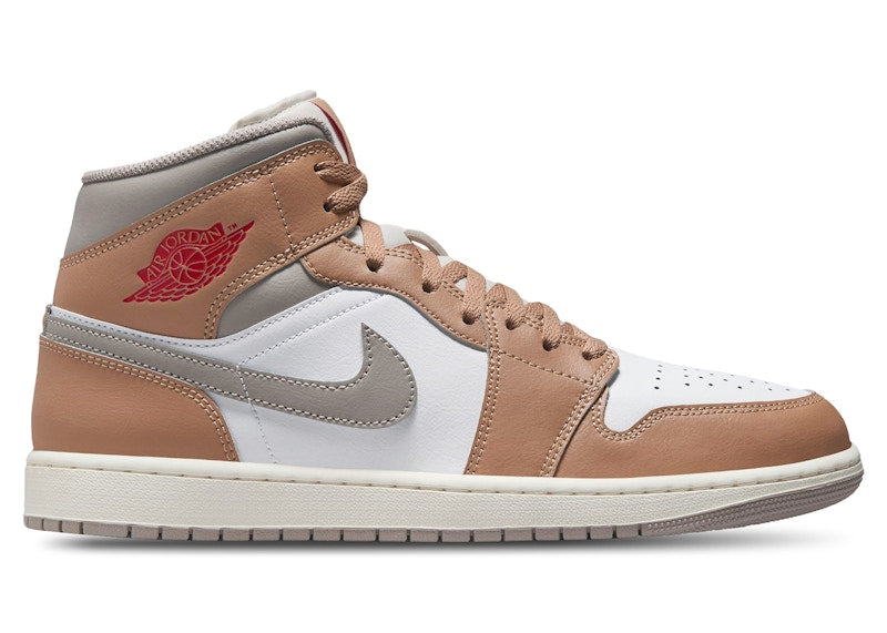 Jordan 1 Mid Rattan White College Grey