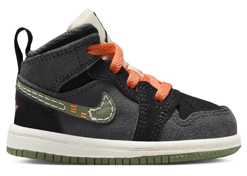 Jordan 1 Mid SE Craft Anthracite Black Bright Mandarin Sky J Light Olive (TD)