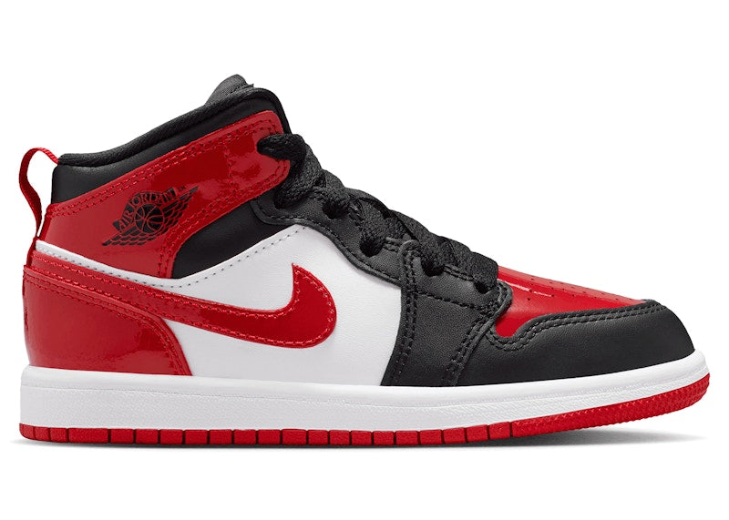 Jordan 1 Mid SE Patent Bred Toe (PS)