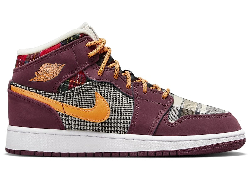 Jordan 1 Mid SE Plaid (GS)