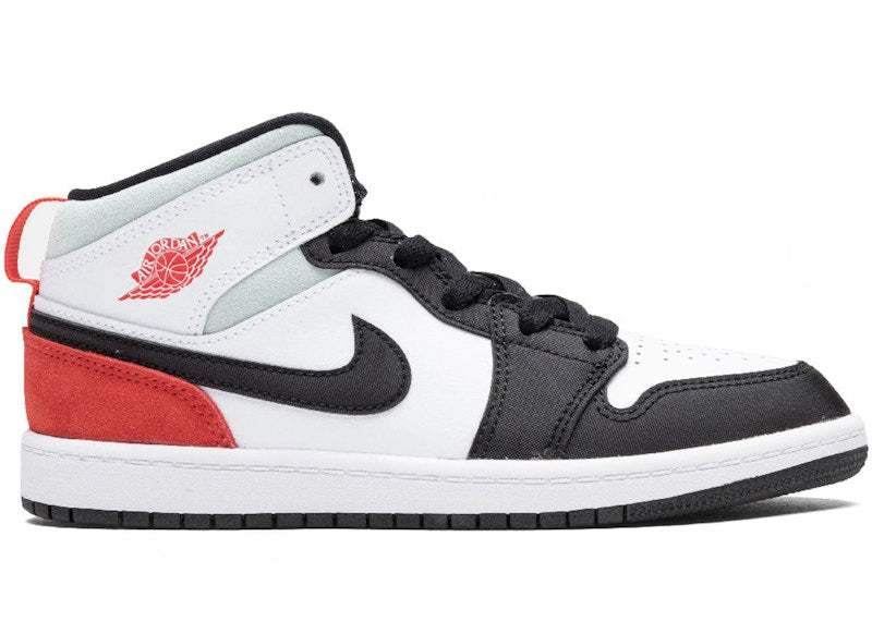 Jordan 1 Mid SE White Black Red Spruce (PS)