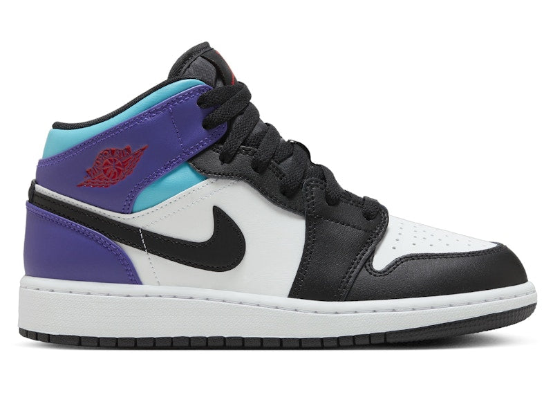Jordan 1 Mid White True Red Aquamarine Black (GS)