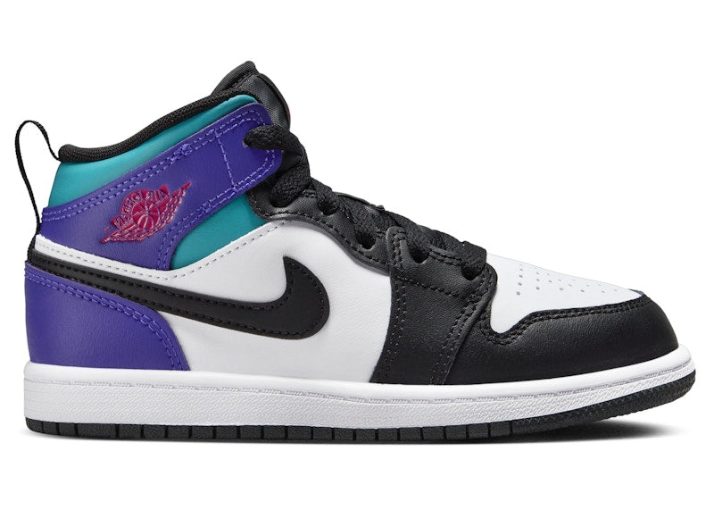 Jordan 1 Mid White True Red Aquamarine Black (PS)