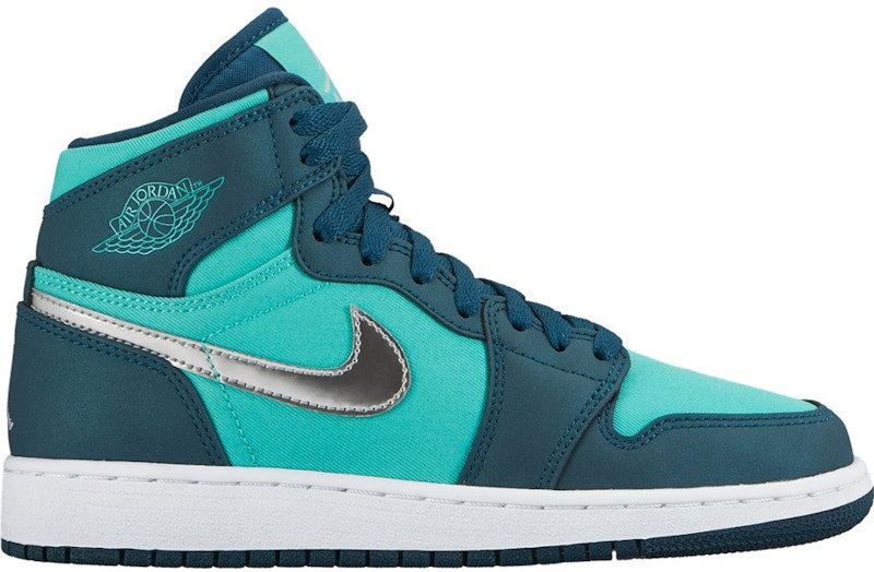 Jordan 1 Retro High Hyper Jade Metallic Silver (GS)